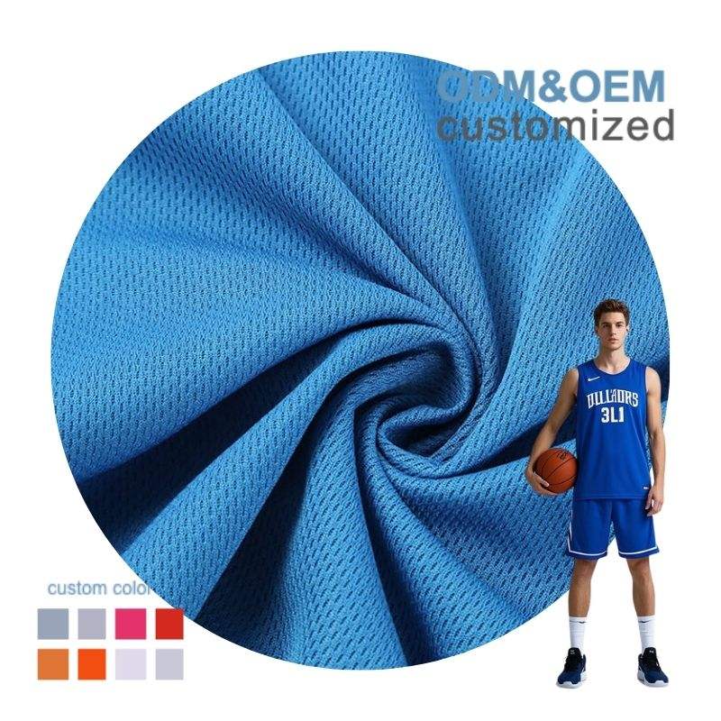 Delantex Sports Clothing 100% Polyester Quick-Dry Sports Fabric with Bird Eye Mesh for Football Jersey for Outdoor Use