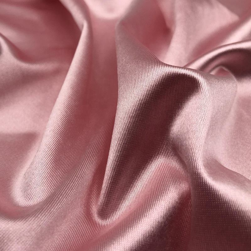 Delantex Custom Fabric Shiny Sari Material Elastic Polyester Spandex Fabric Silk Satin Fabric for Dress