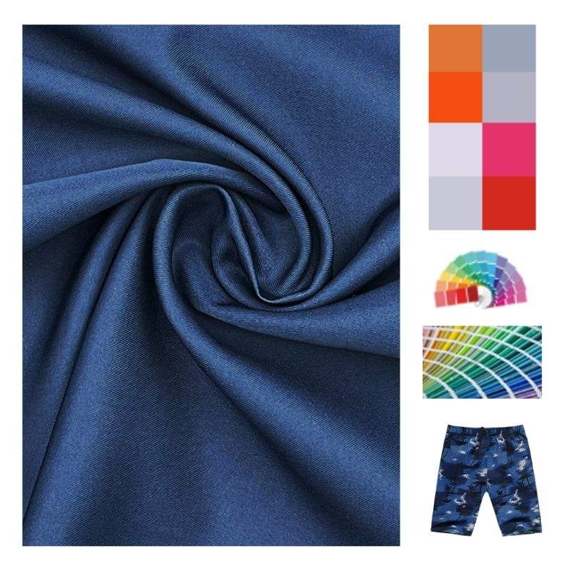 Delantex Blue Color 100 Polyester Microfiber Peach Skin Fabric for Beach Shorts