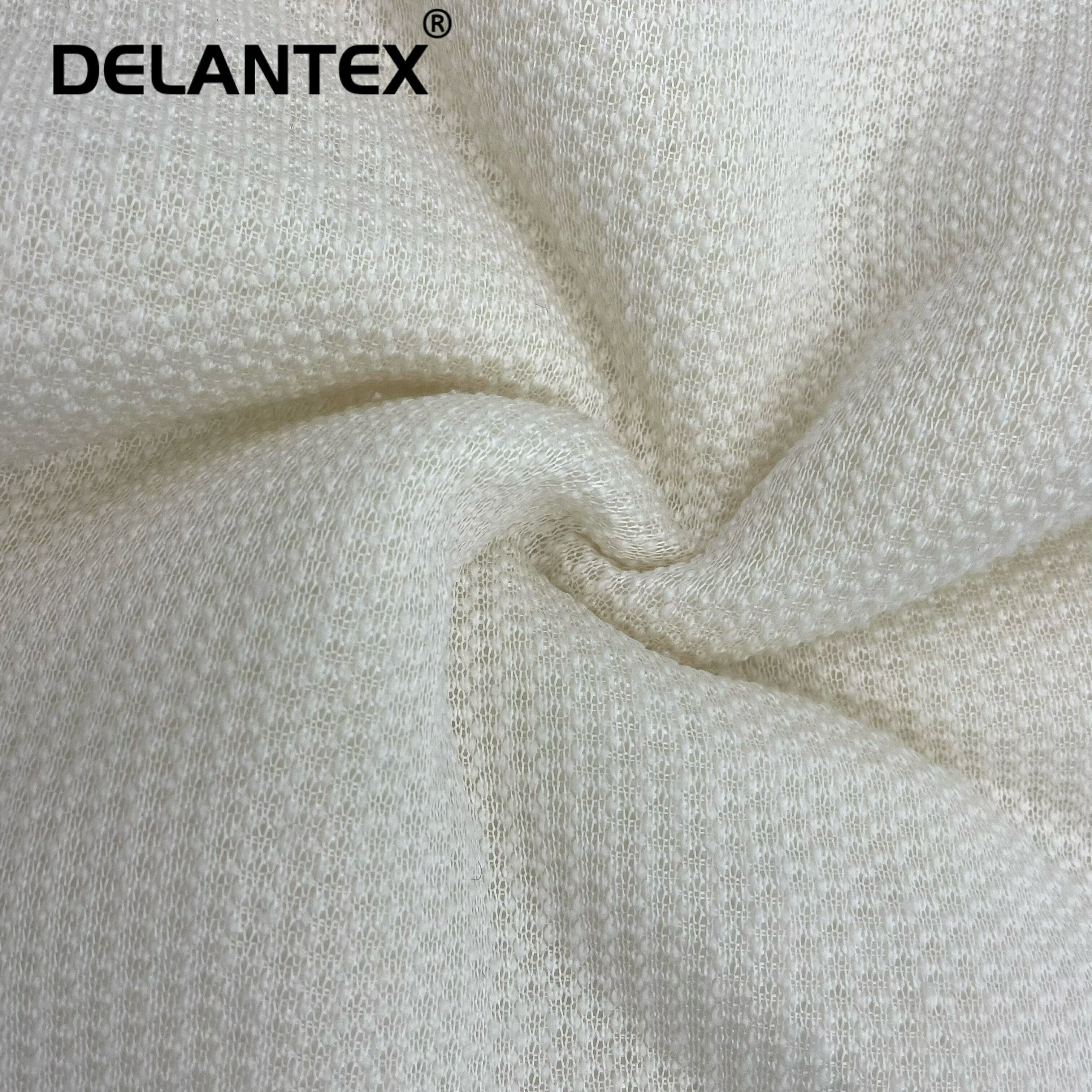 Delantex Tela Wholesale Knit Plain Dyed Lining Blanket Sherpa One Side Fleece Fabric