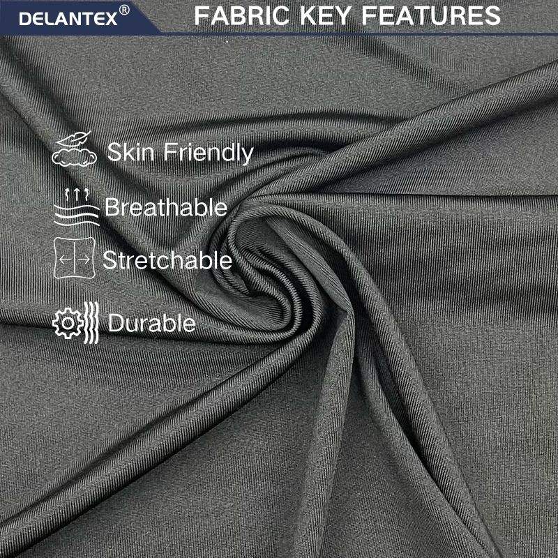 Delantex Hot Sale Manufacture Polyester Spandex Fabric 4 Way Stretch Fabric Suiting Activewear Yoga Stretch Knitted Fabric