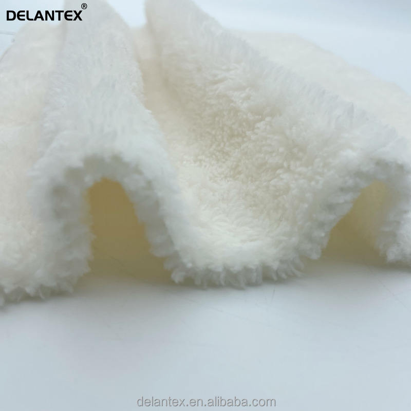 Skin Friendly Elastic Double Side White Sherpa Fleece Fabric With Factory Price