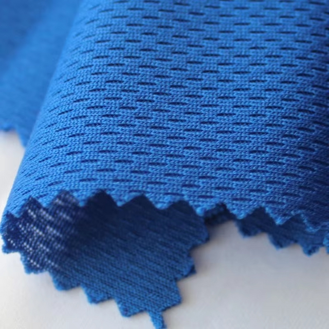 Delantex 100% Polyester DTY 140GSM Bird Eye Mesh 100% Polyester Breathable Weft Knitted Mesh Fabric for Sports Wear