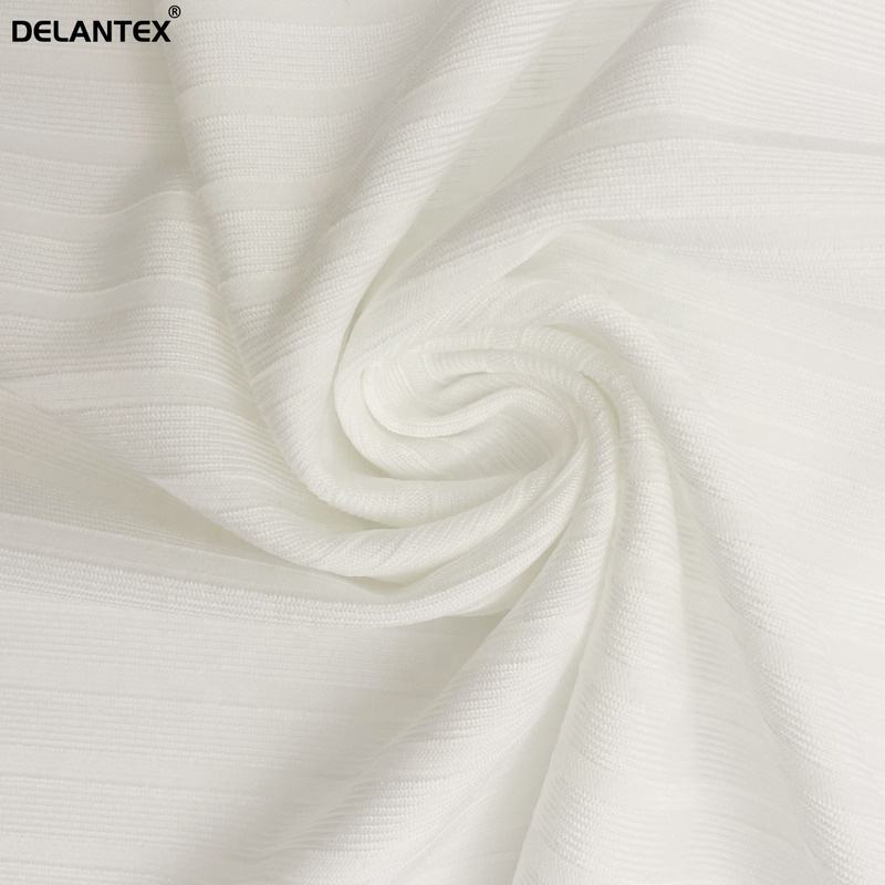 Delantex 150CM 220GSM 9*5 Pit White Brushed Rib Jersey Fabric for Garment