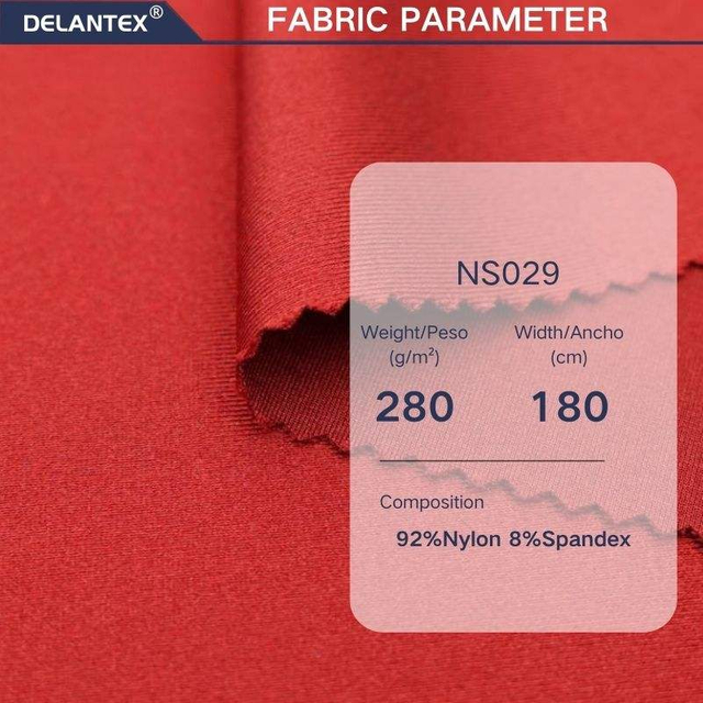 Delantex 280GSM 180CM 92 Nylon 8 Spandex Shiny Stretch Satin Fabric for Sport Wear