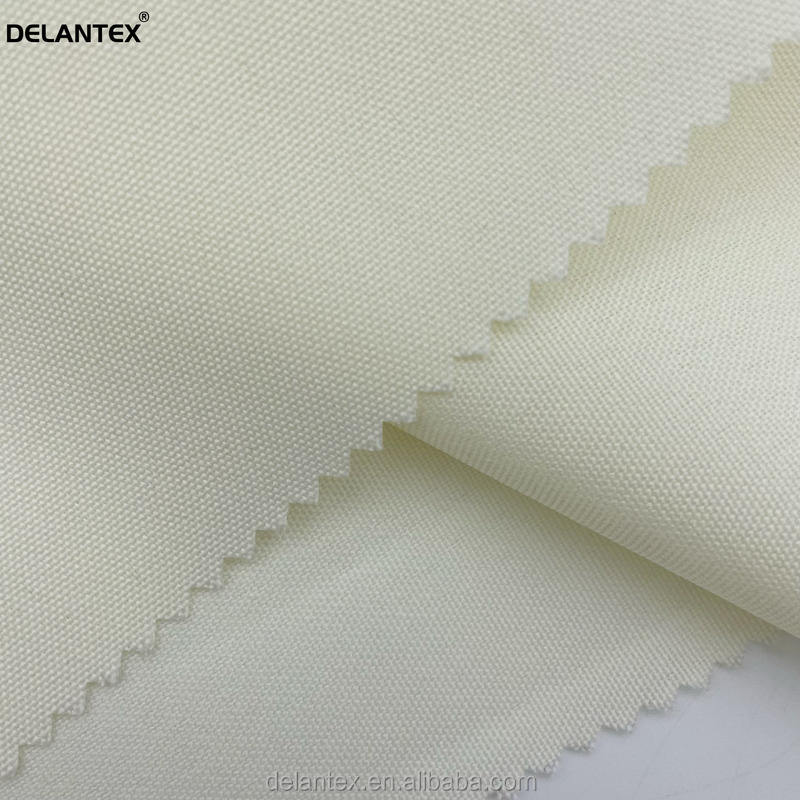 Delantex Lightweight Beige Plain Weave Woven Polyester Fabric for Housekeeping Uniform
