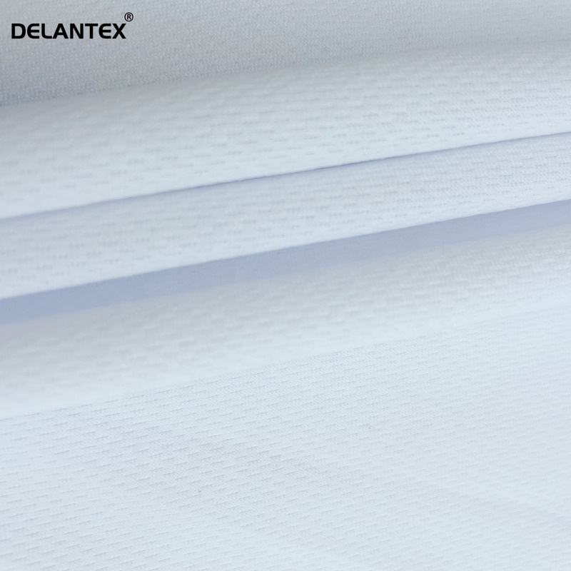 Delantex Sublimation Fabric 180gsm White Skin Friendly Wicking Knit Poly Bird Eye Mesh Fabric Supplier Free Sample