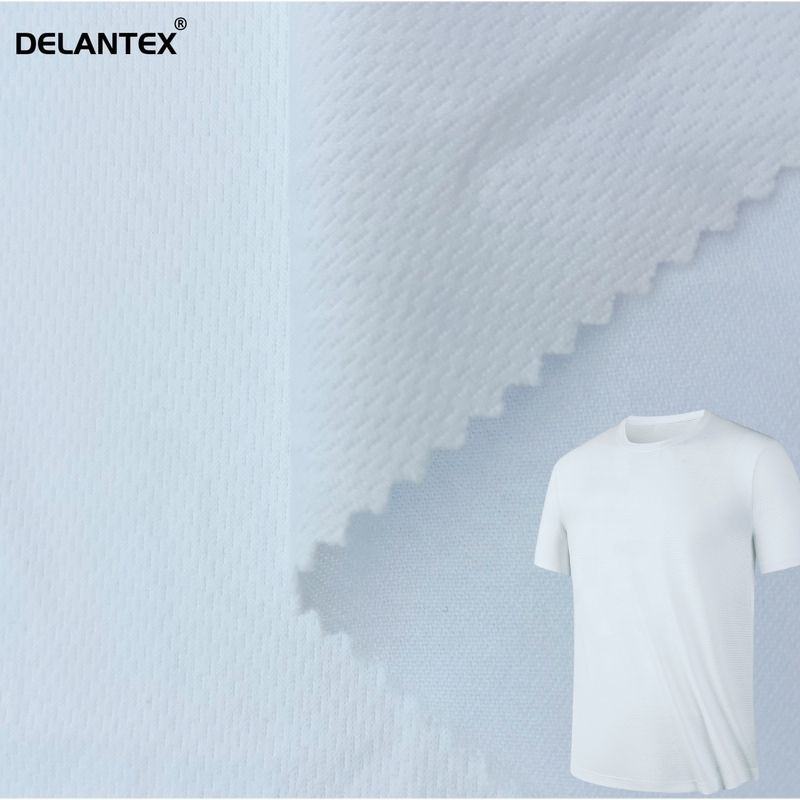 Delantex Sublimation Fabric 180gsm White Skin Friendly Wicking Knit Poly Bird Eye Mesh Fabric Supplier Free Sample