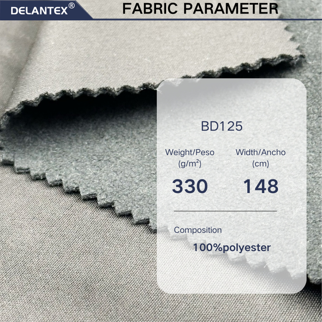 Delantex Soft Shell Fabric Windproof and Waterproof Workwear Fabric Soft100% Polyester Material Fleece Clothing Fabric Wholesale