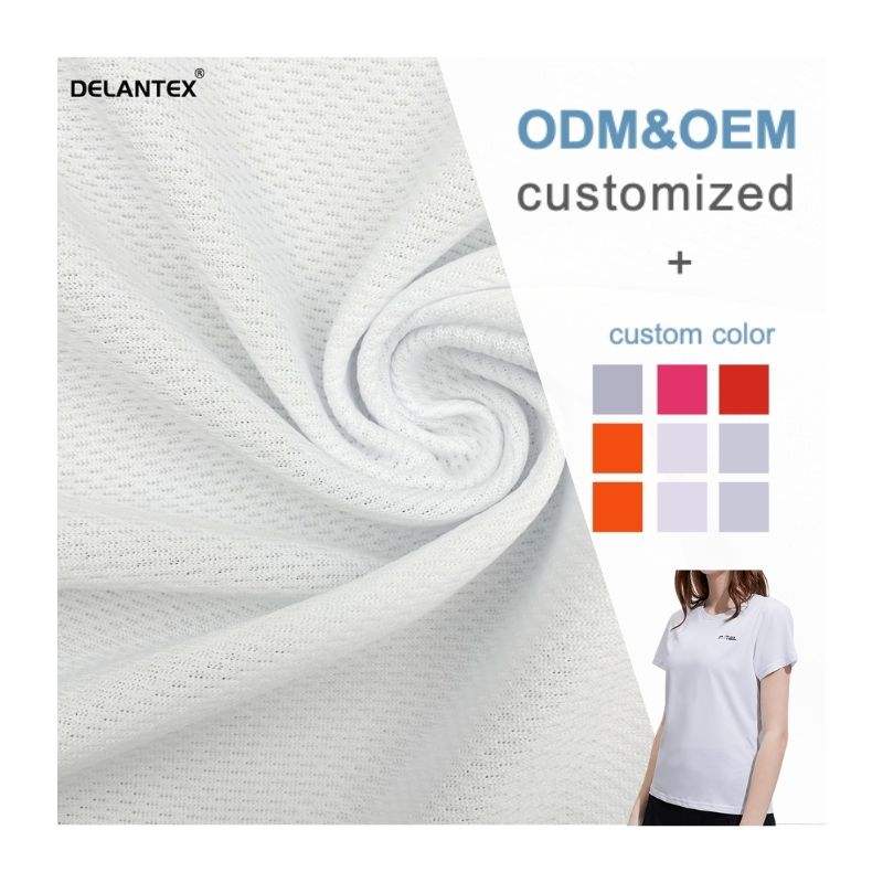 Delantex Dry Fit Textile 75D/36f Drop Design Mesh Jersey Fabric 135GSM 185cm Free Sample