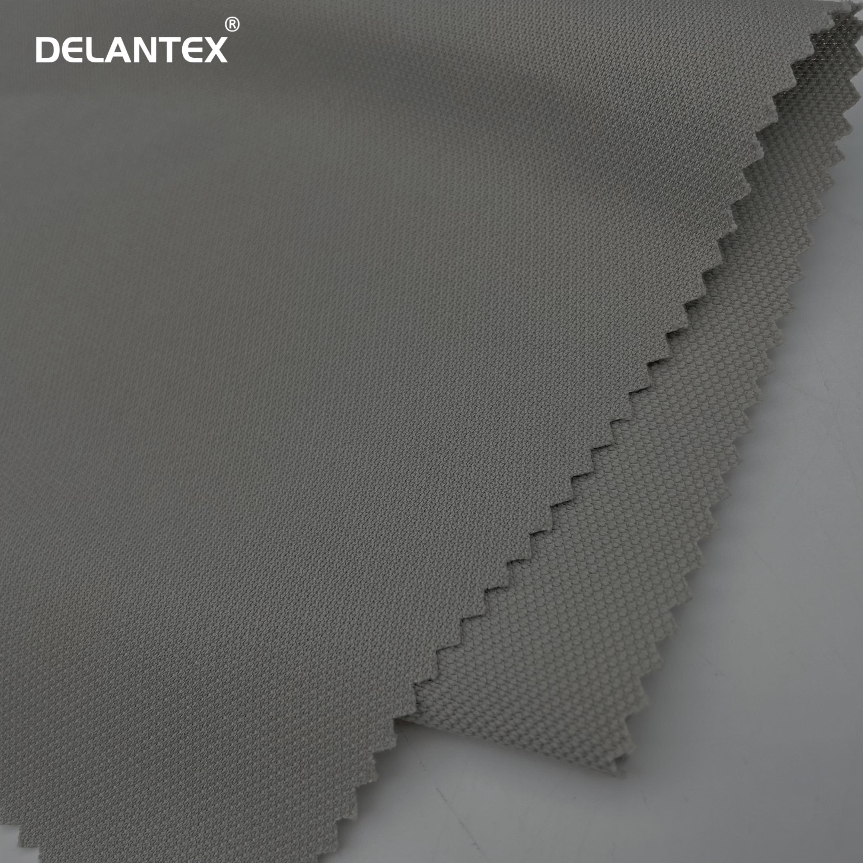 Delantex Customized 100% Polyester Silver Gray Warp-knitted Fabric for Workwear Uniform