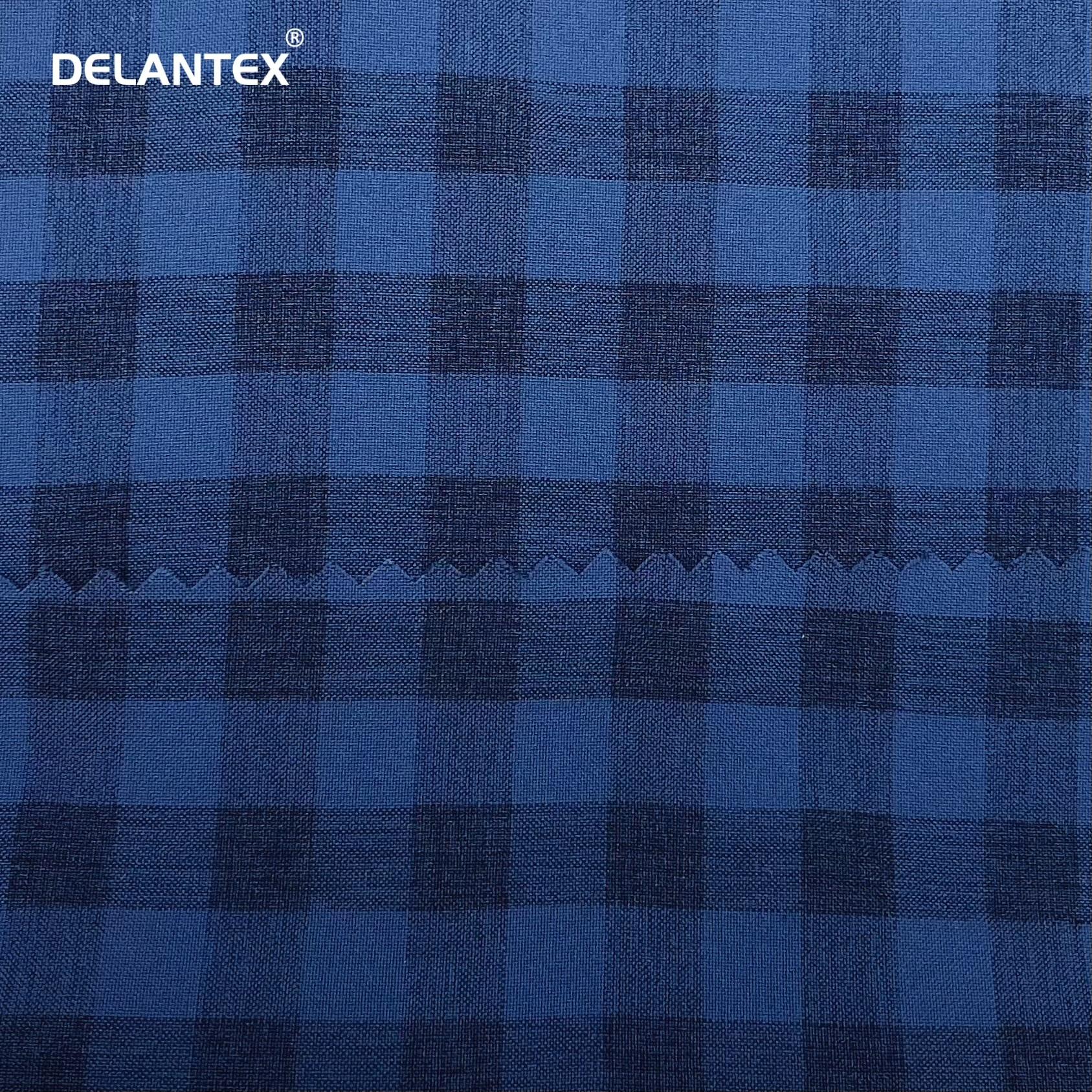 Delantex Lightweight Encryption Anti-Static Woven Polyester Cationic Grid Fabric for Shirt