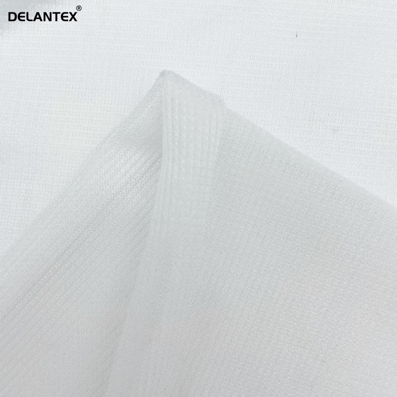 Delantex 100%polyester Lightweight 45GSM High Elastic Quick Dry White Mesh Fabric for Lining and Sportswear