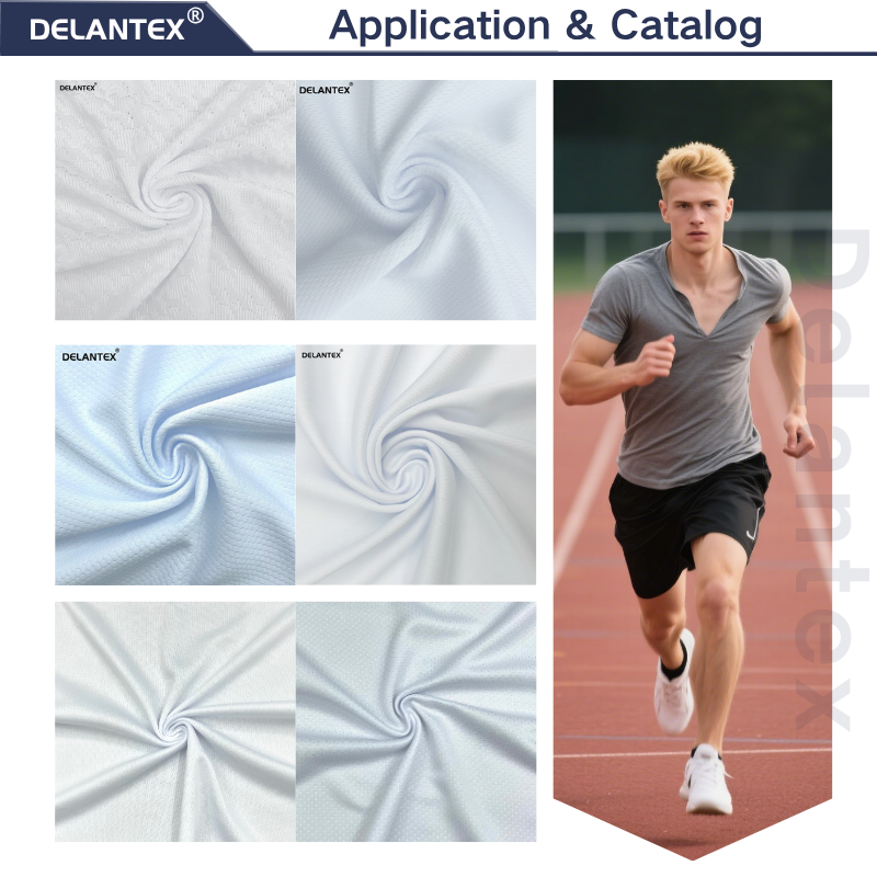 Delantex Polyester Bird Eyeair Mesh Fabric T Shirt Customizable Fabrics