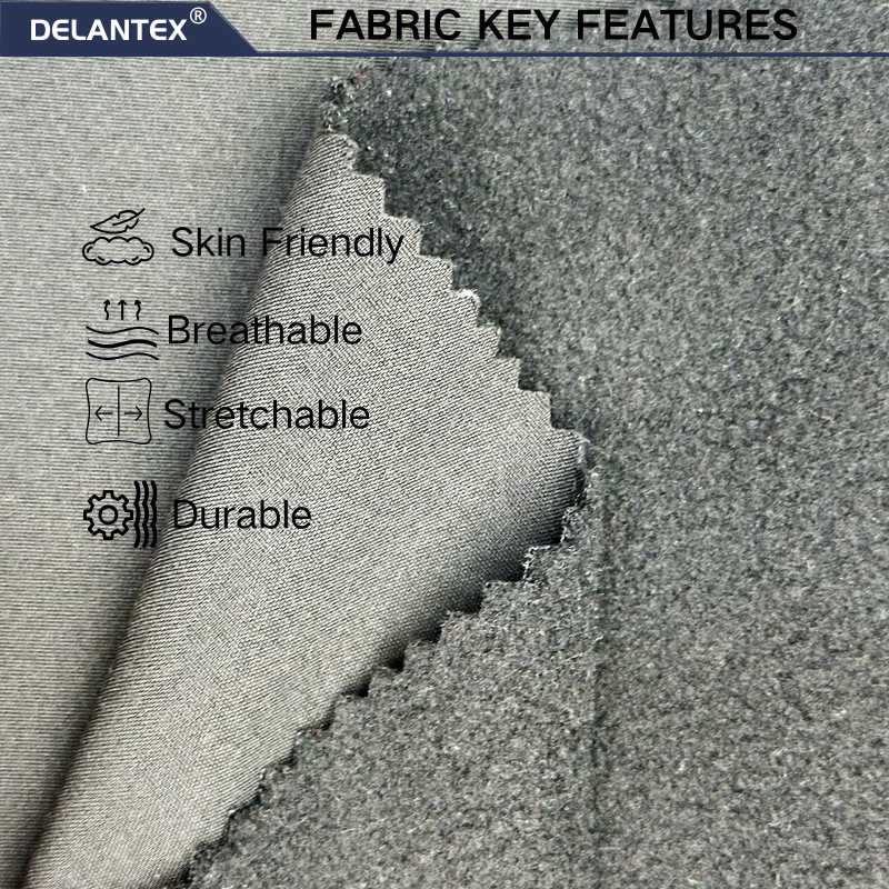 Delantex Bonded Microfleece Fabric for Hoodie Jacket Polyester Softshell Compound Fabric Wholesale