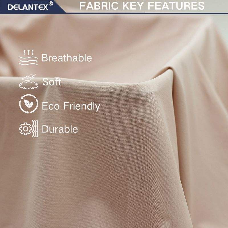 Delantex High-Density Polyester Spandex Interlock Jersey 220gsm 4-Way Stretch Yoga Leggings Fabric Free A4 Swatch