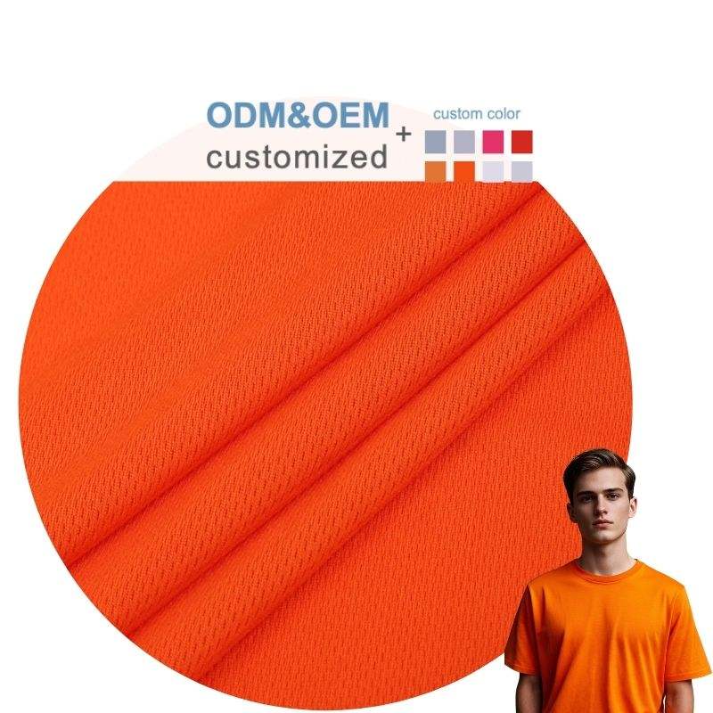 Delantex 135GSM Bird Eye Mesh 100% Polyester Moisture Wicking Fabric with Cyber Yellow Fluorescent Reflective Color for Girls