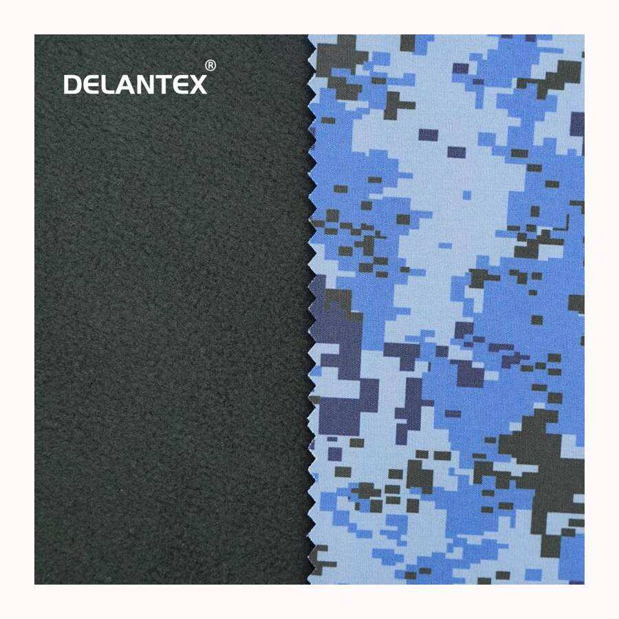 Delantex Breathable TPU Fabric Bonded Polar Fleece Polyester Spandex Stretch for Softshell Jacket for Outdoor Use Free Sample