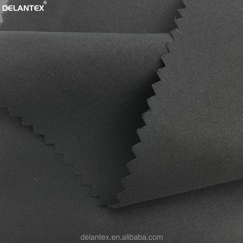 Delantex Skin Friendly Black Polyester Pongee Fabric for Garment with Factory Price