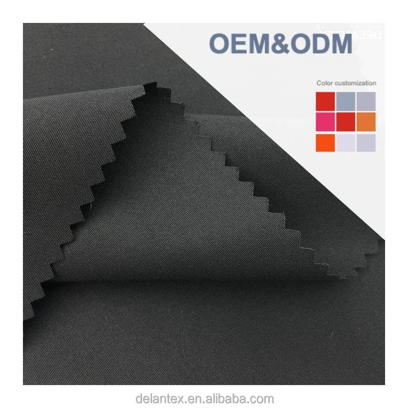 Delantex Skin Friendly Black Polyester Pongee Fabric for Garment with Factory Price