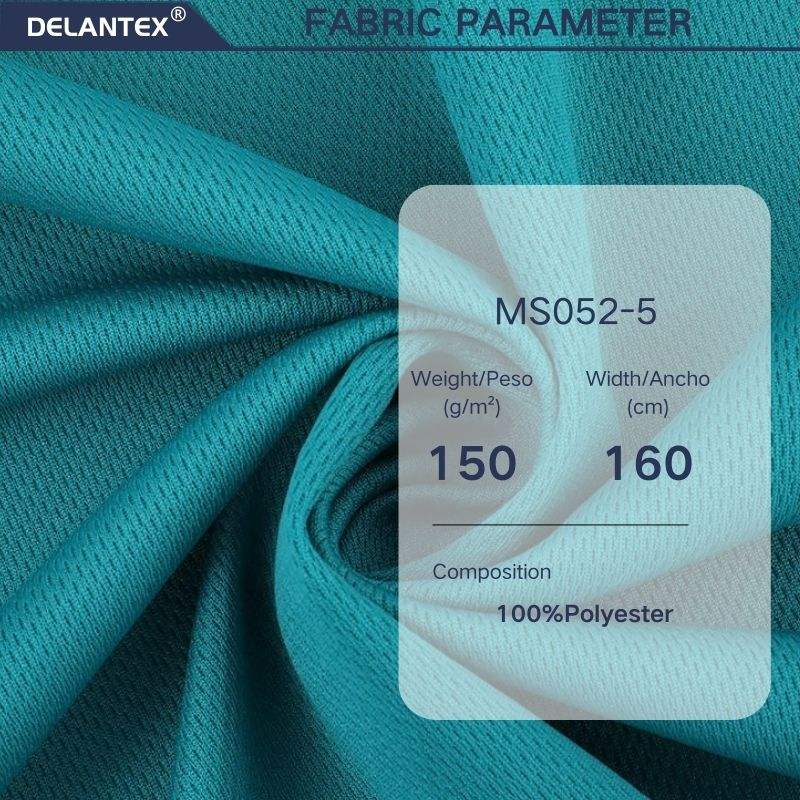 Delantex Birds Eye Mesh Knitted Fabric 100% Polyester Dry Fit Sportswear Jersey with Anti-Static Feature