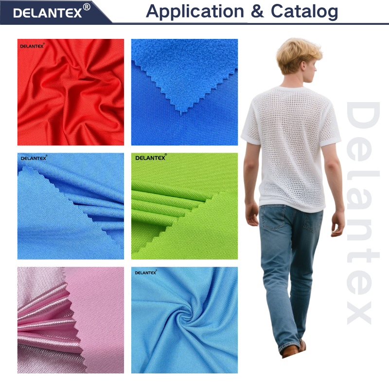 Delantex 100 Polyester Bird Eye Knitting Mesh Fabric for Sports Wear Sublimation White Customizable Fabrics