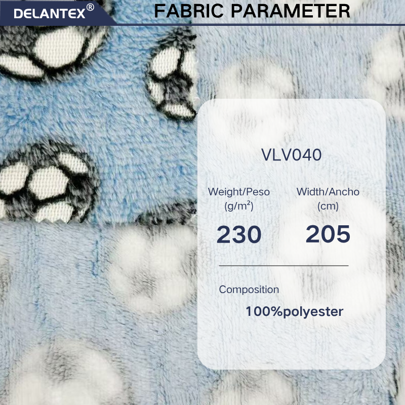 Delantex Printed Flannel Fabric Sold by Chinese Manufacturers, 100% Polyester Fabric Can Be Used for Making Outerwear
