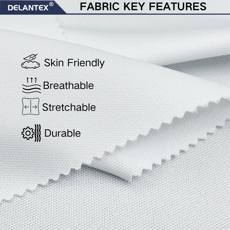 Delantex Polyester Bird Eye Mesh Fabric Birds Eye Knitted Sportswear Men's t Shirt Fabric