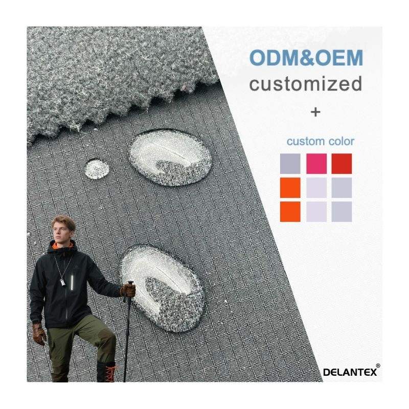 Delantex 92% Polyester 8% Spandex Waterproof Breathable Soft Shell Fleece Fabric for Outdoor Sport Coat Free Sample