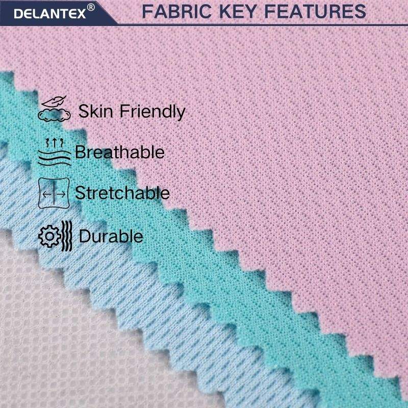 Delantex Sportswear Dry Fit 100% Polyester Bird Eye Mesh Fabric for Outdoor & Garment Use for Girls Free Sample
