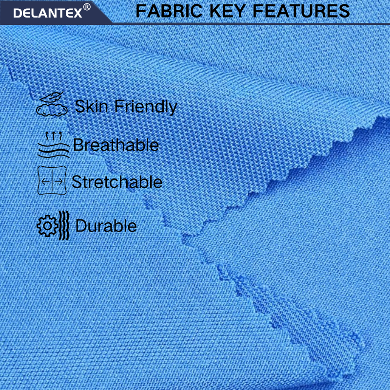 Delantex 185gsm 100% Polyester Bird Eye Pique Fabric Sports Dry Fit Fabric Wholesale Color Can Be Customized for Polo T-shirt