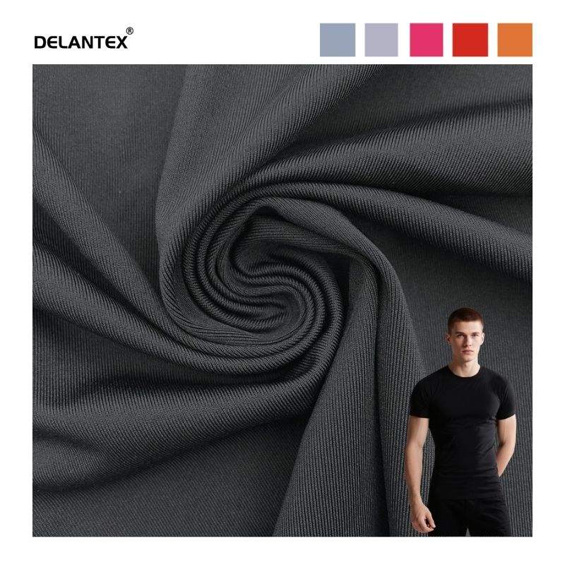 Delantex Customized Color Recycle Polyester Spandex Jersey Fabric with Factory Price Sweatshirt Fabric Free Sample