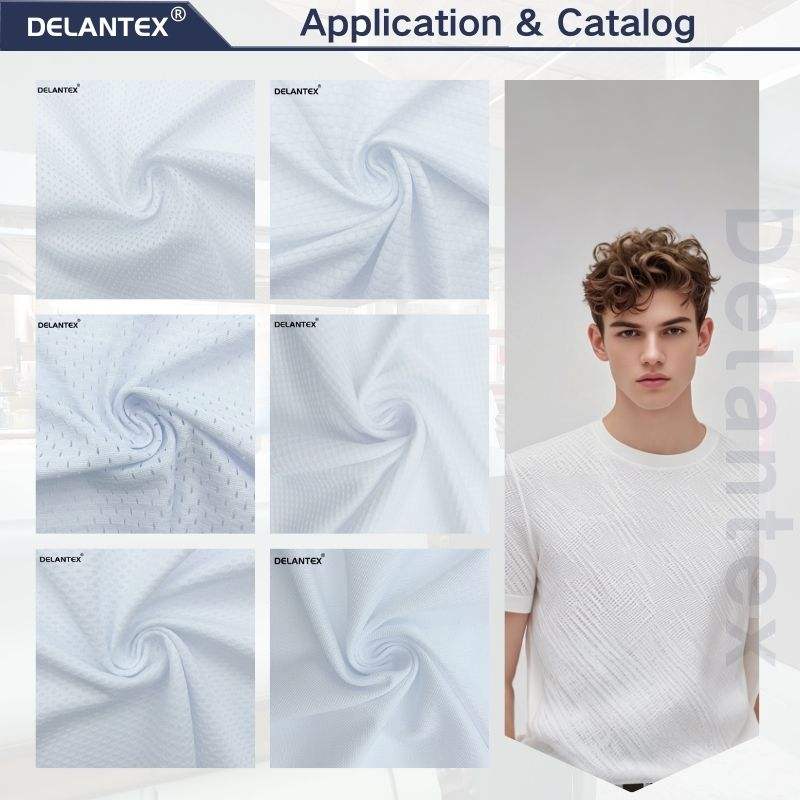 Delantex Coolpass Check Jacquard Quick Dry Mesh Fabric 100% Polyester for Sportswear T-Shirts for Girls Use-Outdoor & Lining