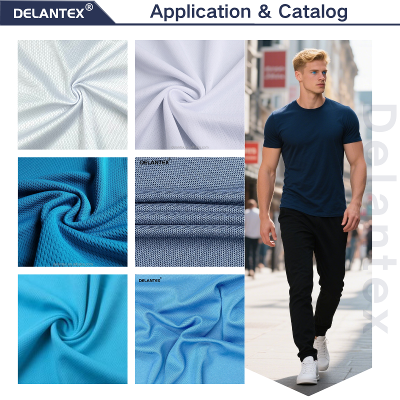 Delantex Polyester Mesh Fabric for Sublimation Football Jersey Mesh Interlock 100%polyester Fabric Birds Eye