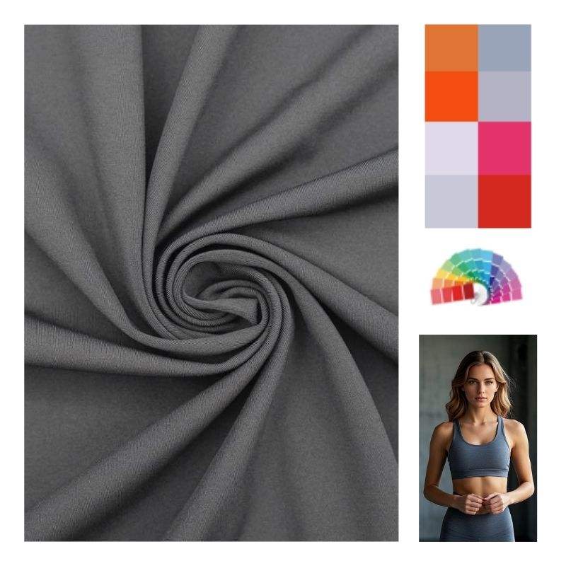 Delantex 265gsm Polyester Spandex Yoga Grm Activewear Sport Wear Lulu Fabric Quick-Dry Plain Style for Girls