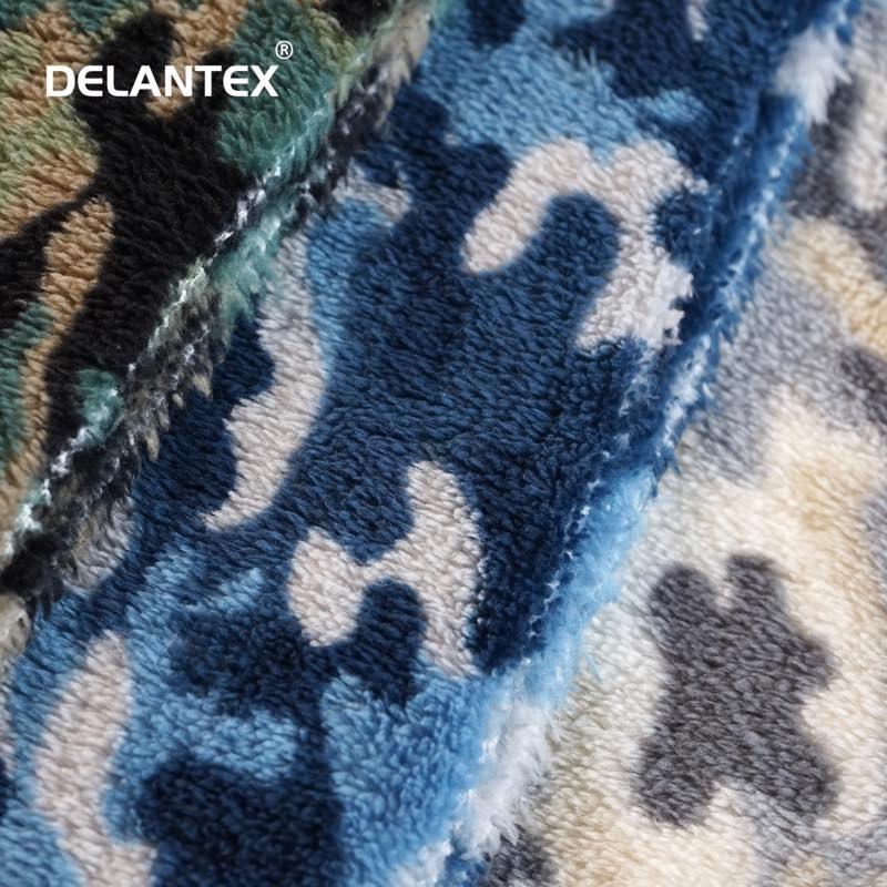 Custom Hot Selling Winter Designer Grey 100%Polyester Camouflage Fleece Fabric Sherpa Fabric