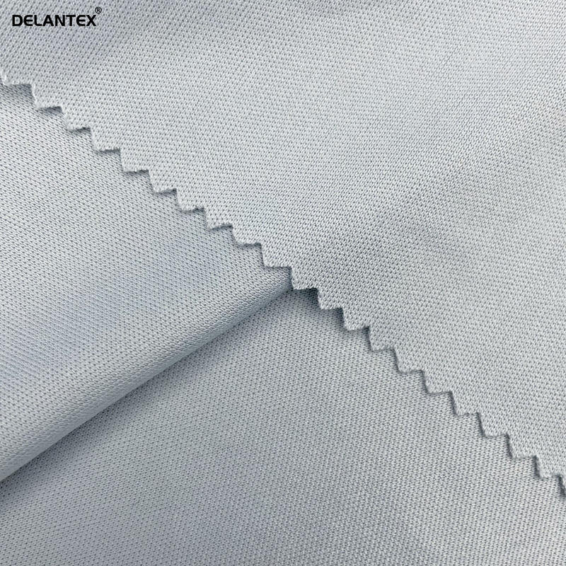 Delantex Lightweight 2 Way Stretch 75/36 Grey Interlock Fabric for Sport Sweatshirt