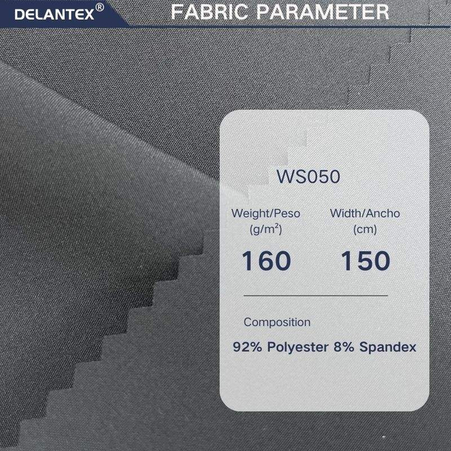 Delantex Wholesale Black 160GSM Wear-resistant Polyester Spandex Woven Fabric for Uniforms