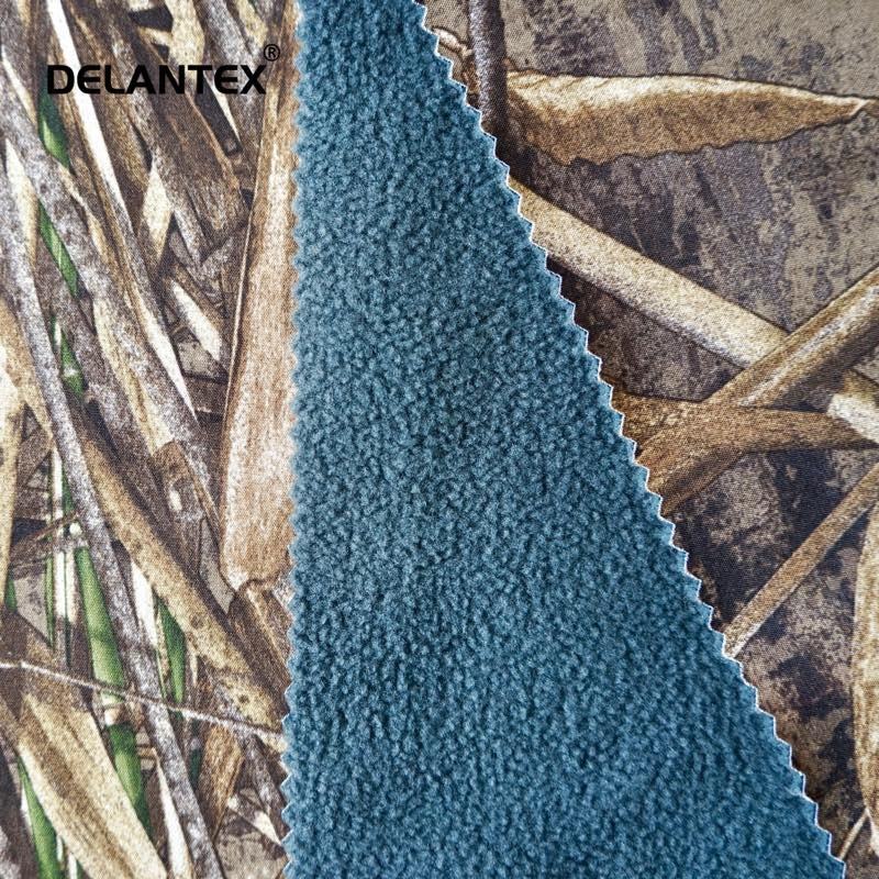 Delantex Hot Sale Sports Fleece Windproof TPU Bonded Softshell Fleece Fabric for Jacket Winter Fabrics for Clothing
