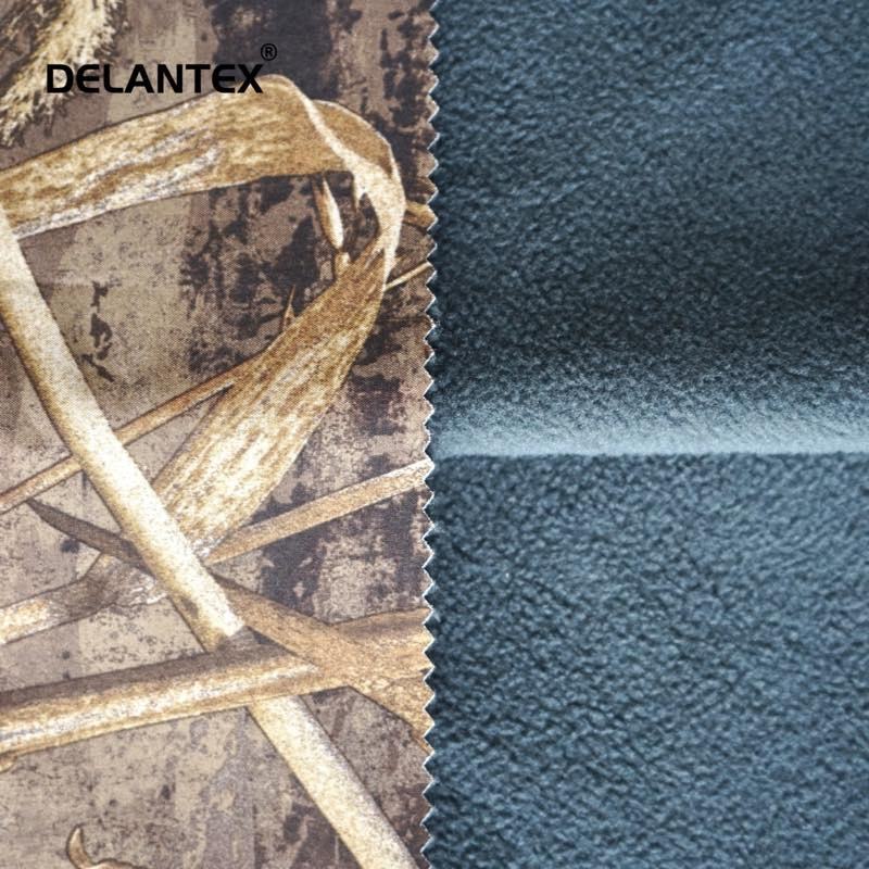 Delantex Hot Sale Sports Fleece Windproof TPU Bonded Softshell Fleece Fabric for Jacket Winter Fabrics for Clothing