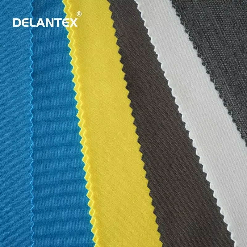 Delantex Heather Grey 320gsm Pullover Fabric Double Layer 97%Polyester 3%Spandex Sandwich Scuba Yarn Dyed Features Memory