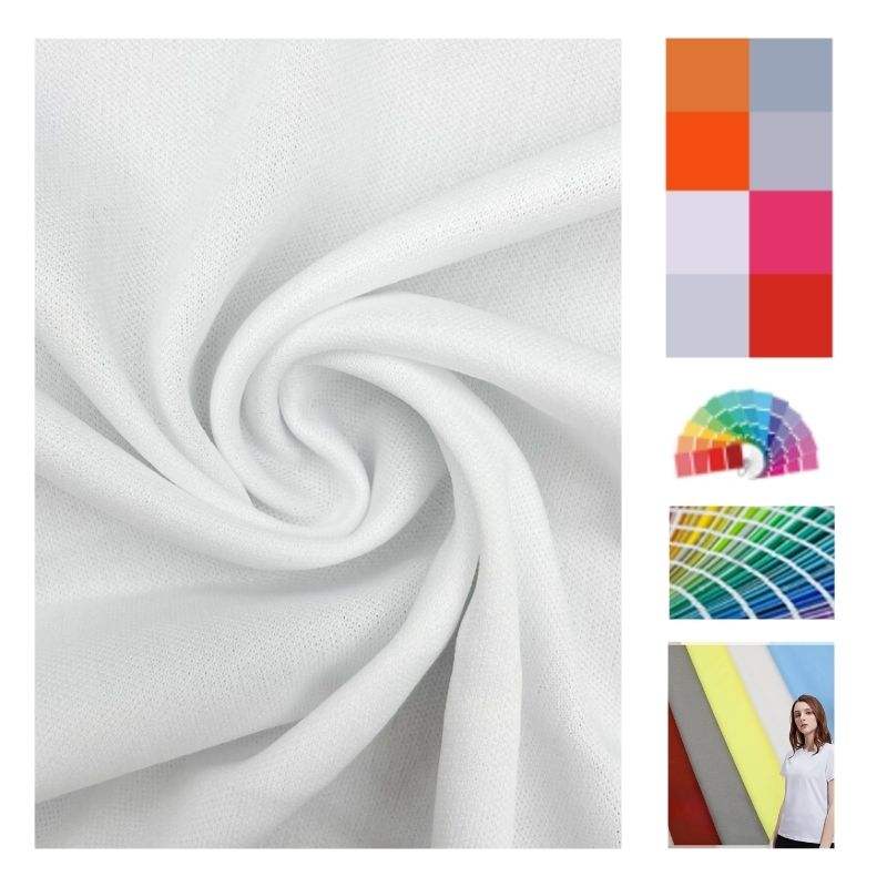Delantex Interlock Jersey Fabric Sublimation Blank 100% Polyester White Color for T-shirt