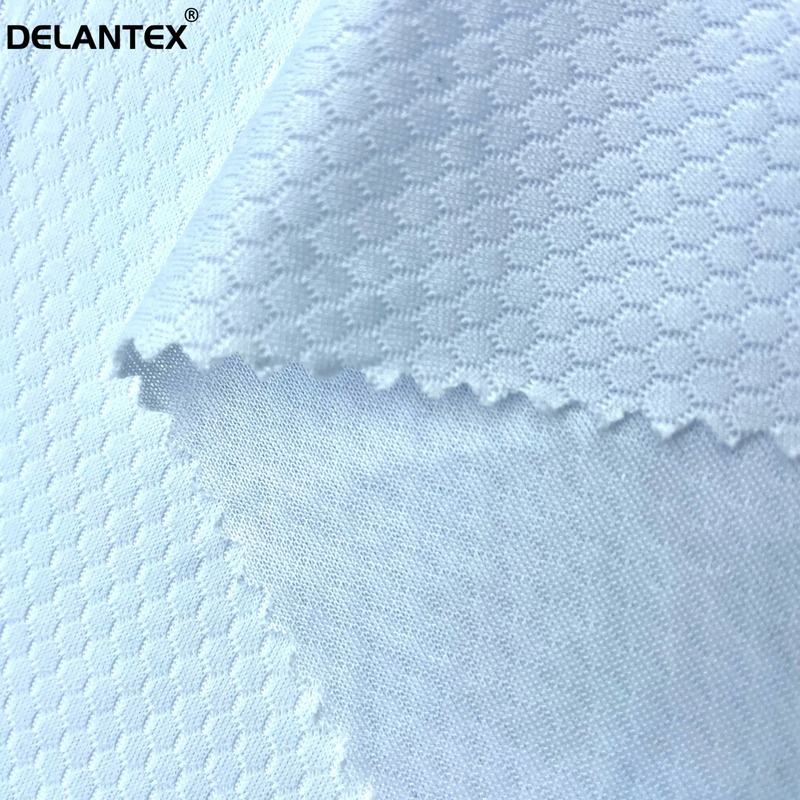Delantex Polyester Sports Athletic Pique Mesh Stretch Knit Football Grid Fabric for Sportswear