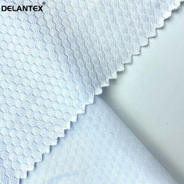 Delantex Polyester Sports Athletic Pique Mesh Stretch Knit Football Grid Fabric for Sportswear