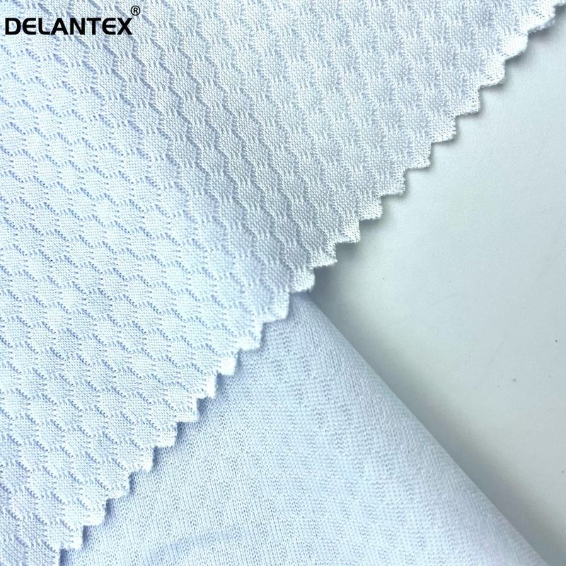 Delantex Polyester Sports Athletic Pique Mesh Stretch Knit Football Grid Fabric for Sportswear