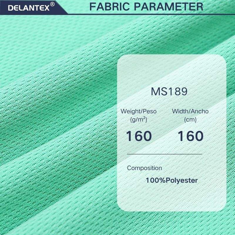 Delantex Coolmax Bird Eye Mesh T-shirt Fabric Breathable and Dry Fit for Sportswear