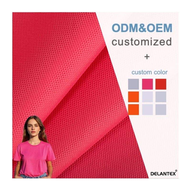 Delantex Popular Bird Eye Mesh Fabric 100% Polyester 120gsm Knitted T-SHIRT Fabric Hot Selling Classical Style