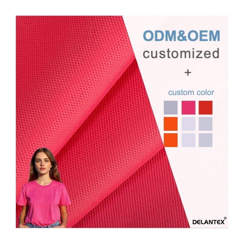 Delantex Popular Bird Eye Mesh Fabric 100% Polyester 120gsm Knitted T-SHIRT Fabric Hot Selling Classical Style