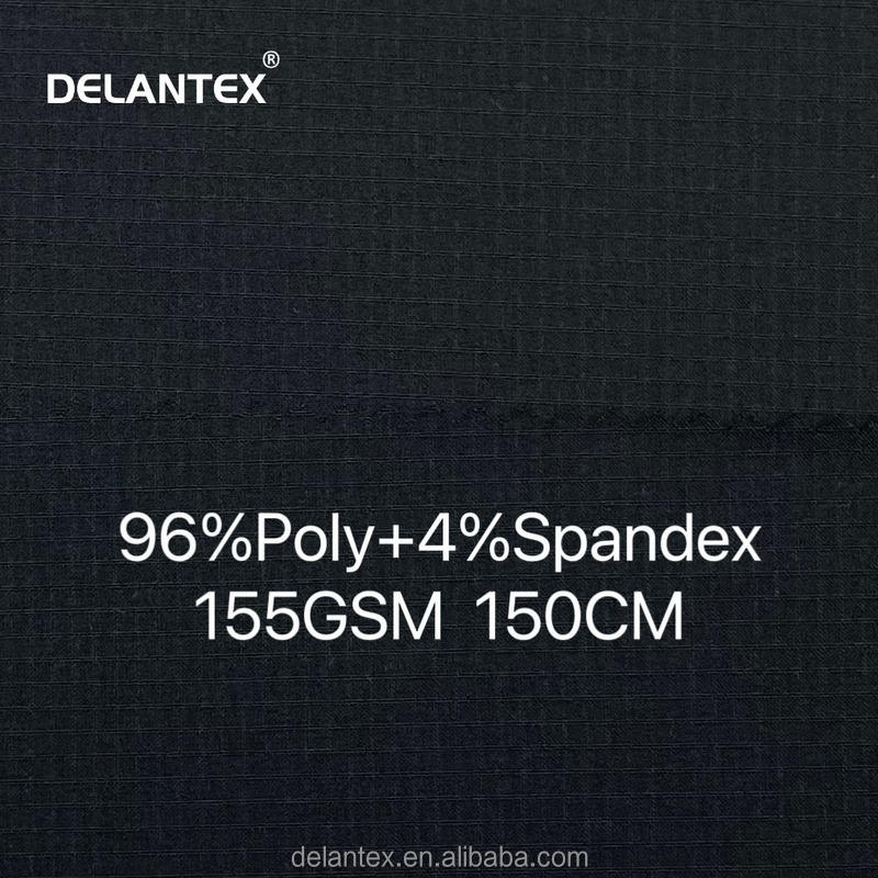 Delantex Manufacture Double-line Grid Four Way Stretch Scrubs Fabric for Medical Uniform