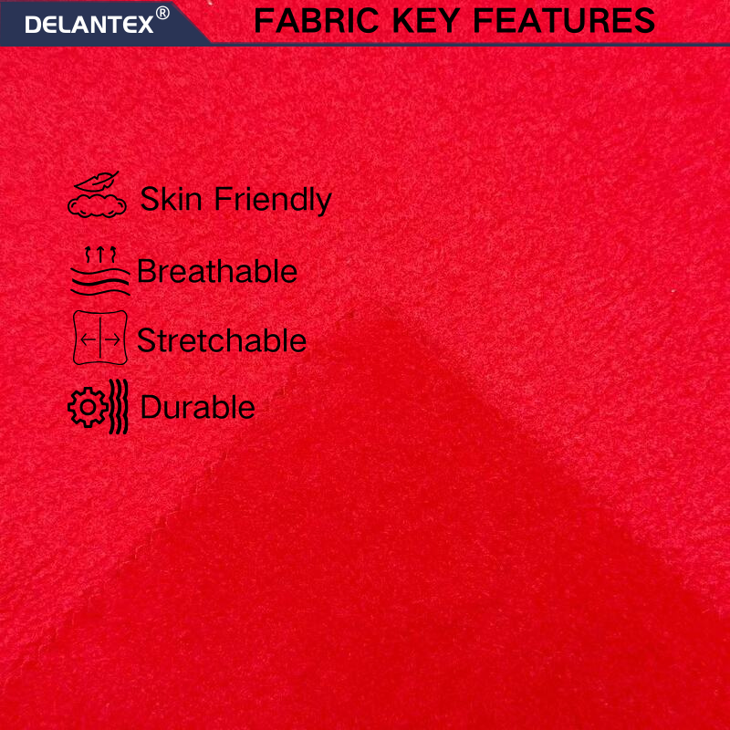 Delantex Big Red Velvet Fabric 155cm 285gsm 100%polyester Fabric